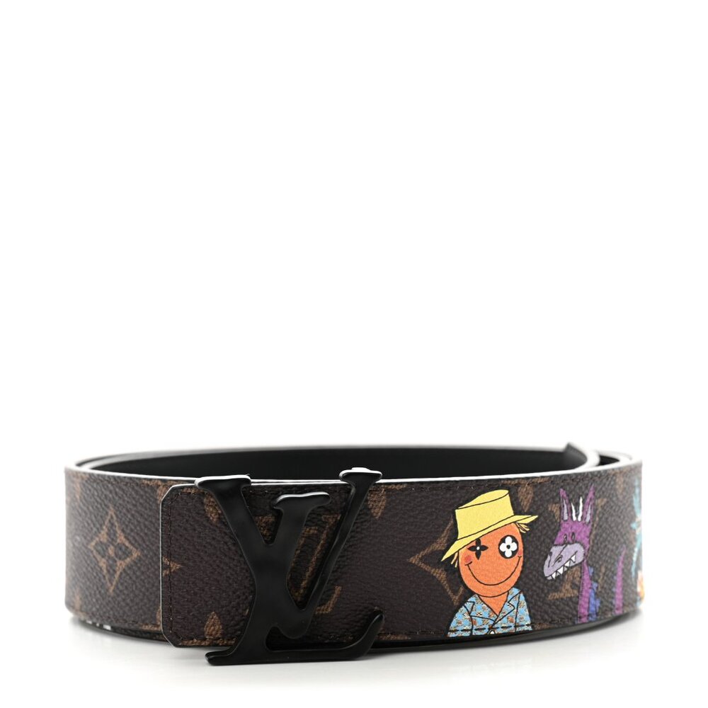 Louis Vuitton Calfskin Monogram 40mm LV Friends Belt 100 40 Black